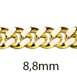 Panzerkette 8,8mm massiv 585 Gold