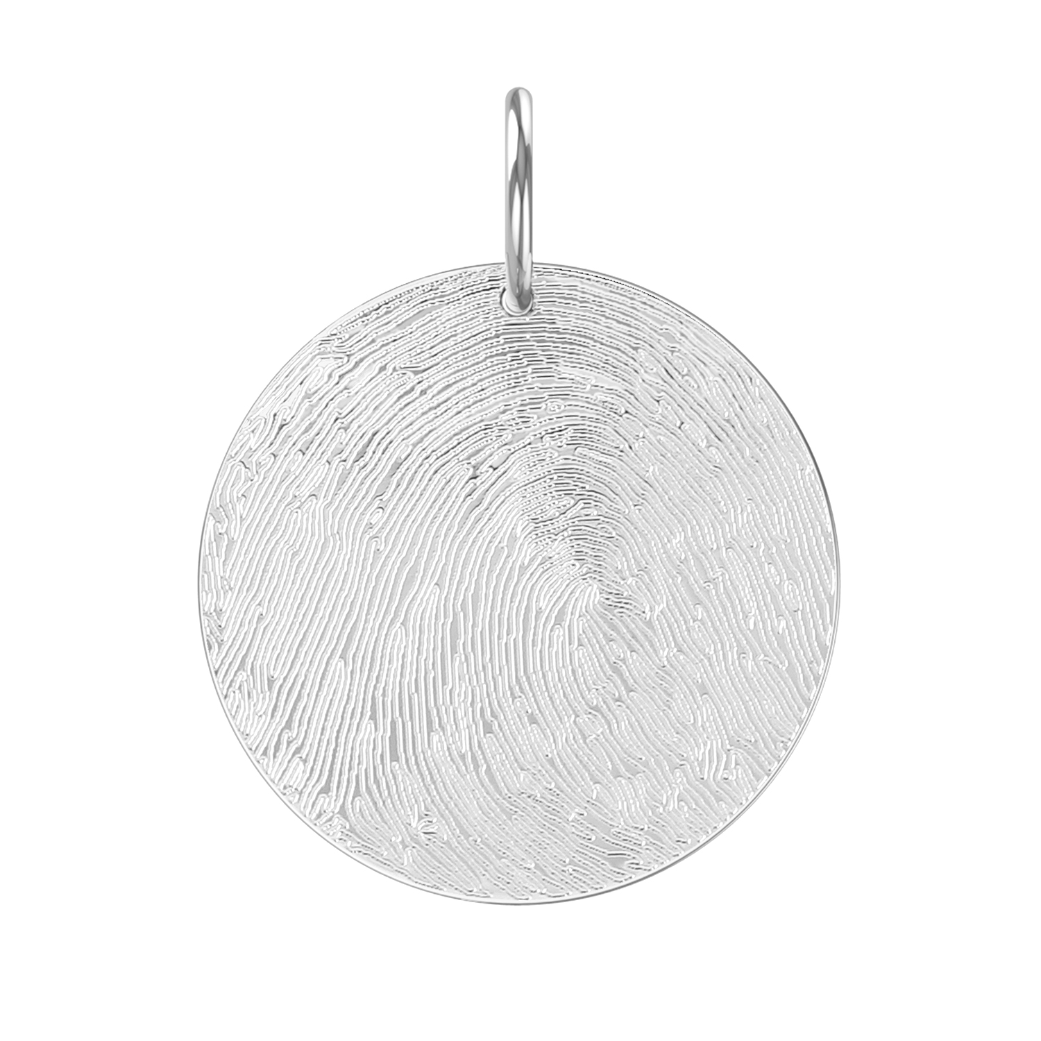 Fingerabdruck Gravuranhänger rund Silber AN403S