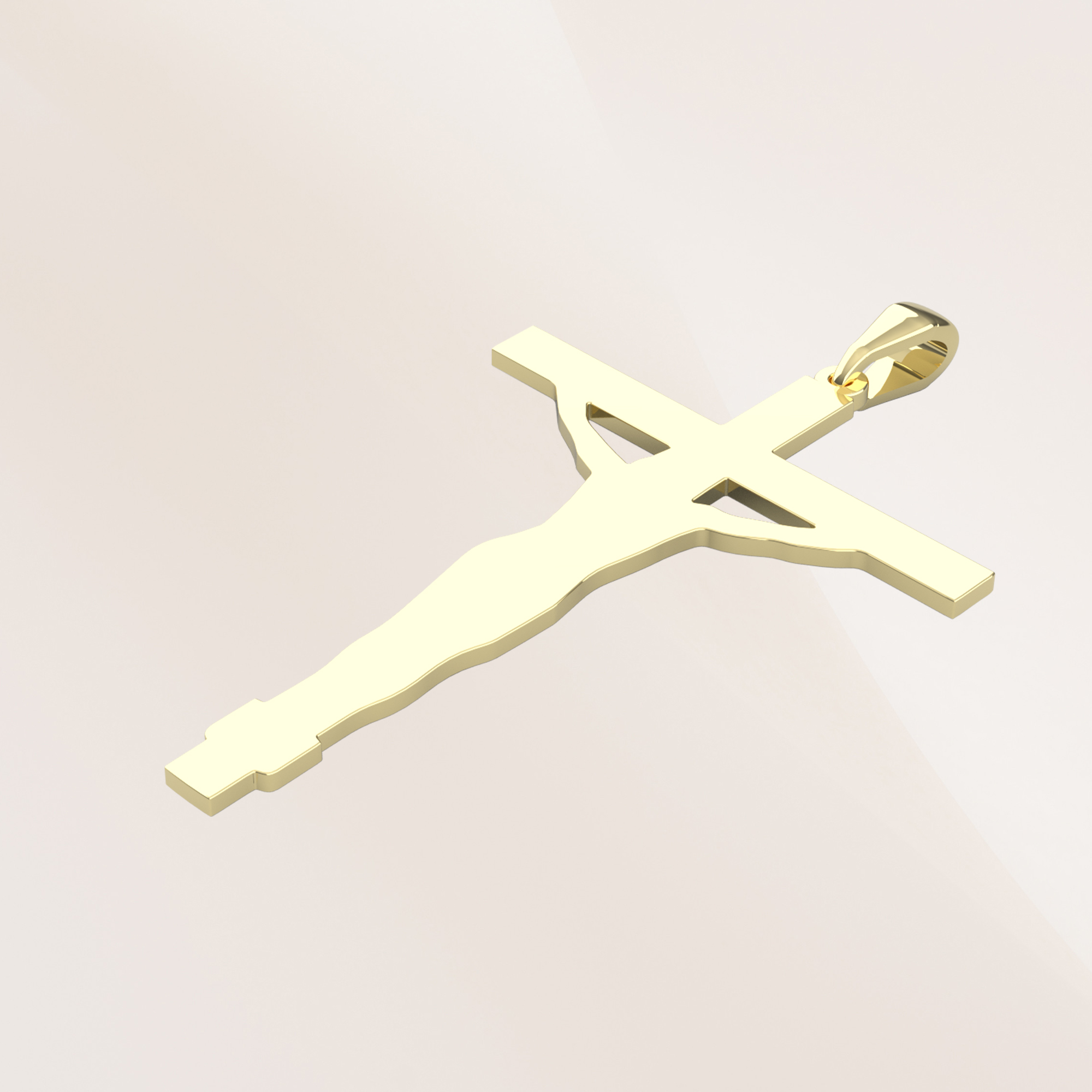 Lateinisches Kreuz Passionskreuz mit Jesus 585 Gold