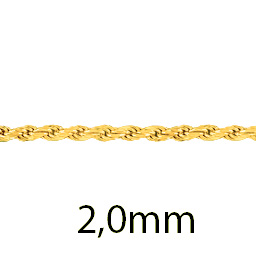 Kordelkette 2,2mm hohl 585 Gold