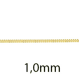 Panzerkette 1,0mm massiv 585 Gold