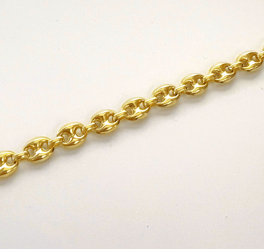 Schiffsankerkette Kaffeebohnen Halskette 7,8mm Goldkette 585/- Gelbgold KT0025