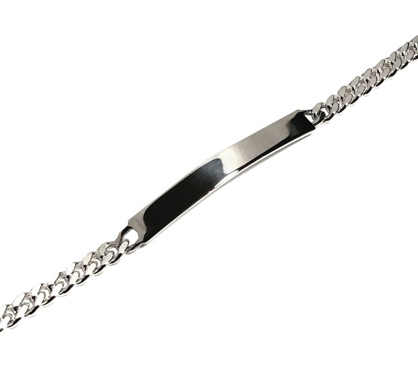 Silber Identarmband Gravurarmband 4mm 925 Sterling Silber ATS0011