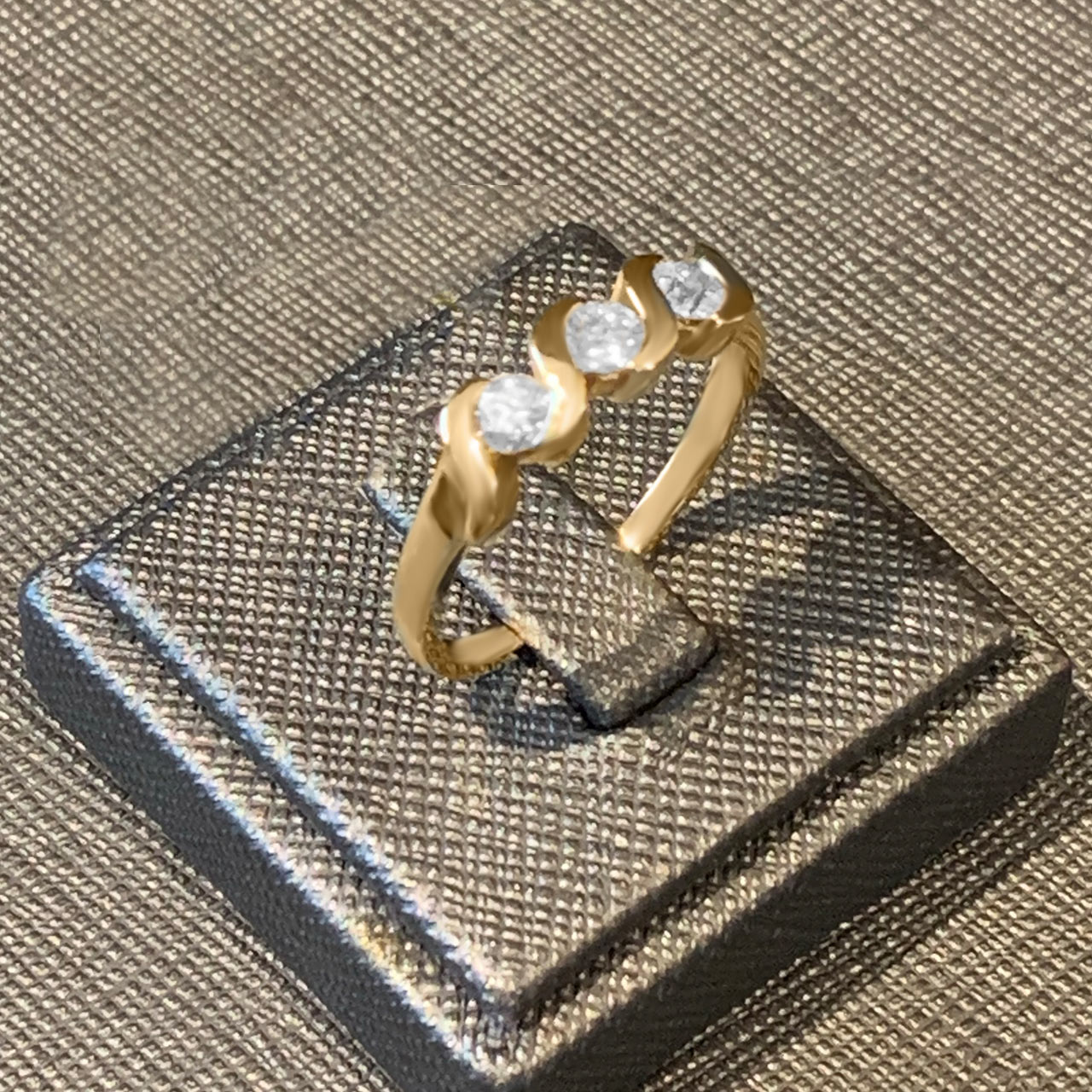 Drei Stein Brillant Ring 585/- Gelbgold EXR4172