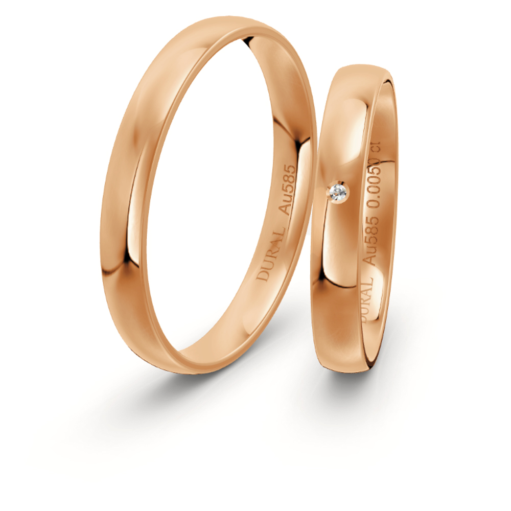 Dural Trauringe Klassik PR5 Oval Roségold