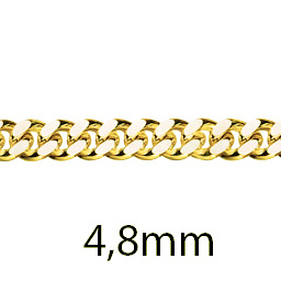 Panzerkette 4,8mm massiv 585 Gold