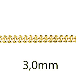 Panzerkette 3,0mm massiv 585 Gold