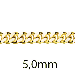 Panzerkette 5,0mm massiv 585 Gold