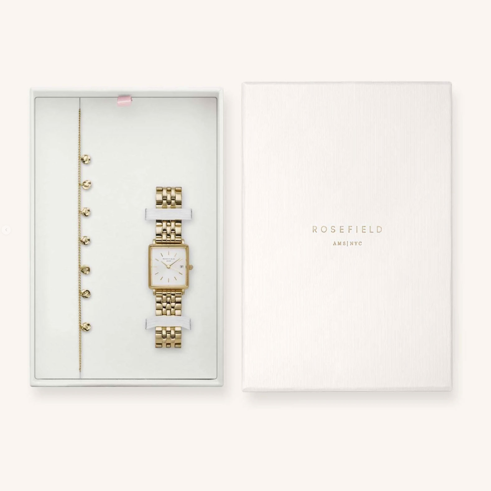Rosefield Boxy XS Gold mit Armband Geschenkset