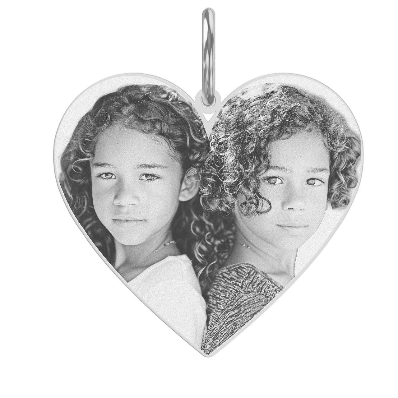 Foto Gravuranhänger Herz aus echtem 925er Silber - AN434S