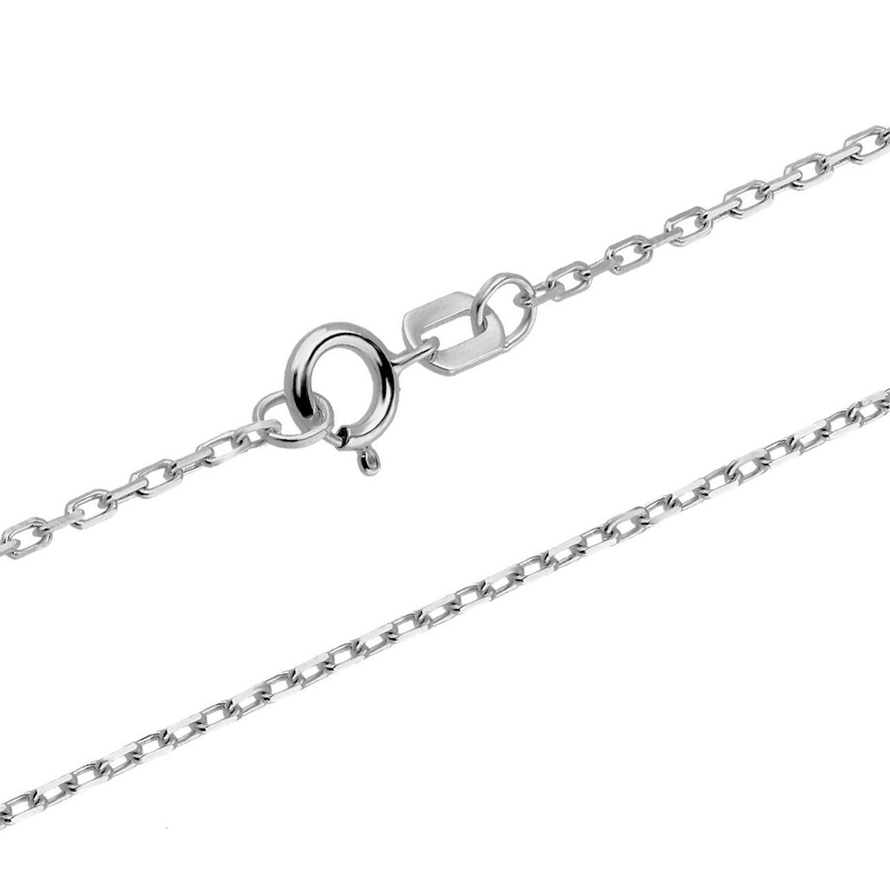 585er Goldarmband Ankerkette diamantiert 1,0mm Weißgold