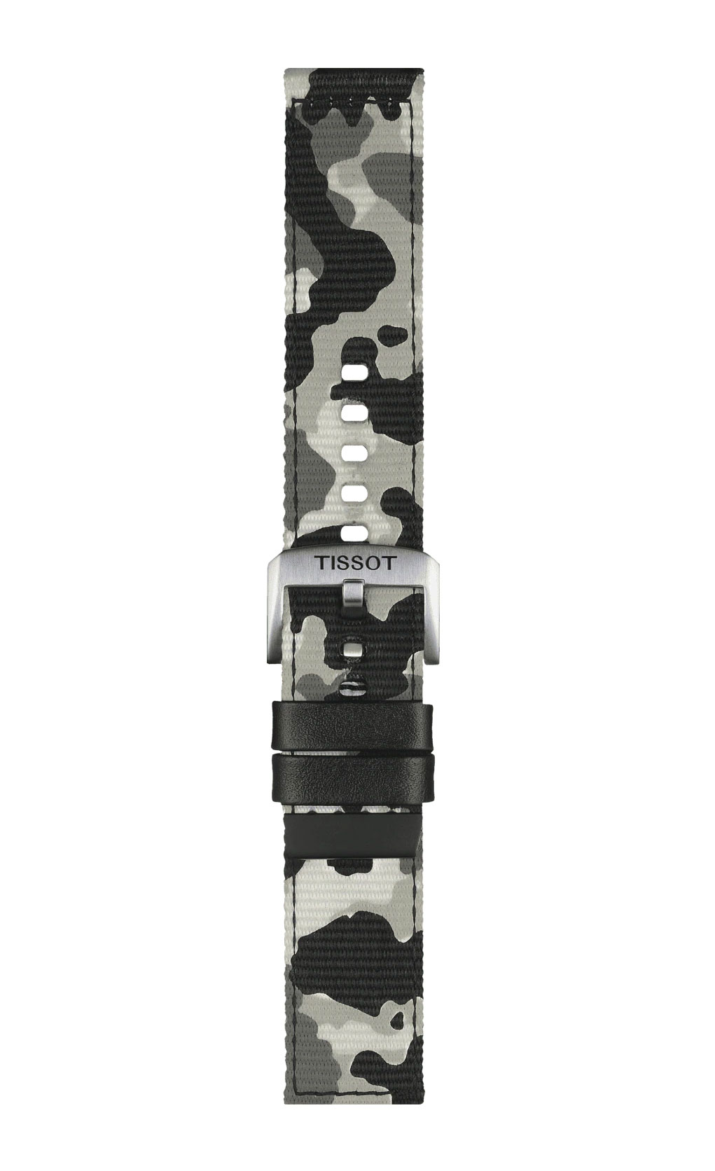 Original Tissot Textilarmband 22mm mit Lederelementen Camouflage T852.046.771