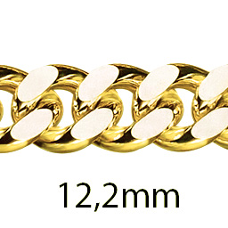 Panzerkette 12,2mm massiv 585 Gold