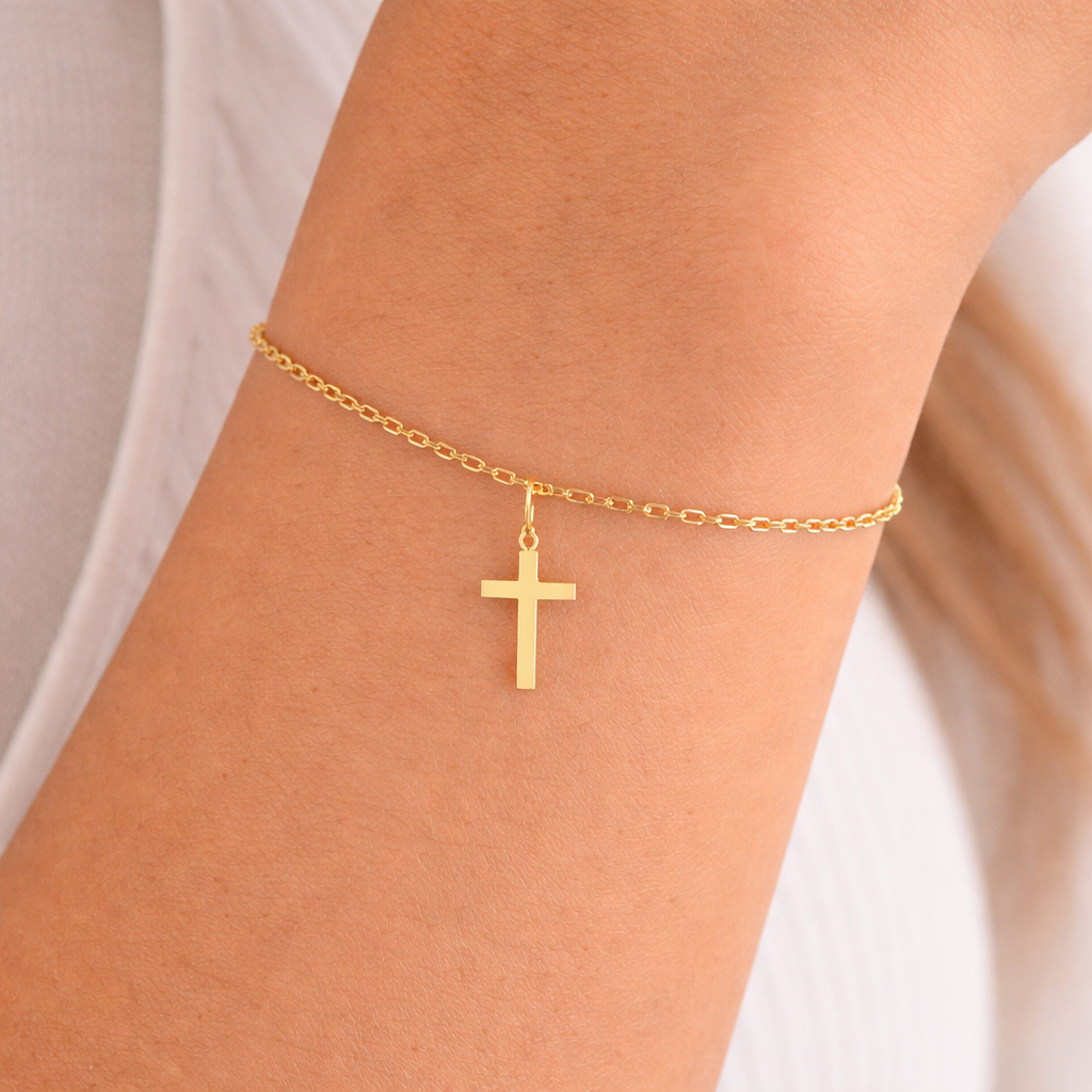 Kreuz Armband 585 Gold AEA250